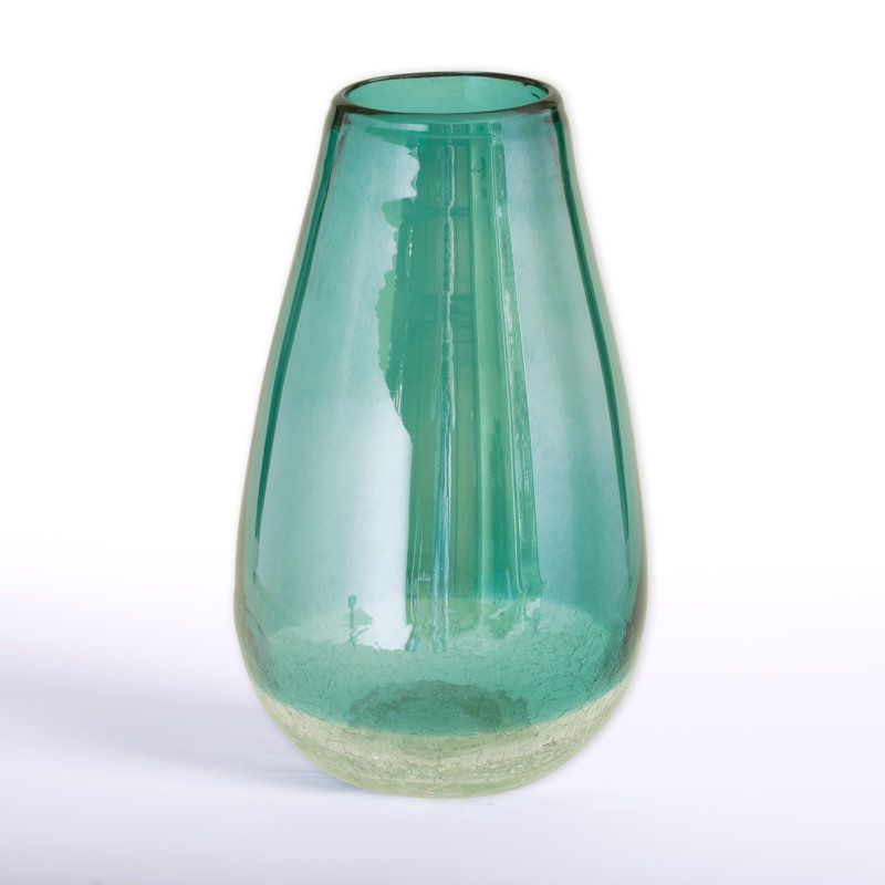 Glitzhome Tabletop Crackle Teardrop Glass Table Vase Wayfair